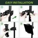 Golf Cart Tablet Holder, Length Adjustable/360 Rotatable Golf Cart Pole Stand Clamp for iPad Pro 11 12.9, Galaxy Tab, 4-13'' Devices, Heavy Duty Golf Tablet Phone Mount, Square Clip