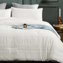 Cupocupa Queen Comforter Set White Comforters Queen Size Sets Boho Tufted Shabby Chic Vintage Farmhouse Bedding Set Soft Fluffy Lightweight Comforter with 2 Pillow Cases for All Season