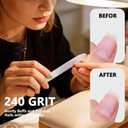 3 x Glass Nail Files for Natural Nails Double-Sided Crystal Fingernail File with Case Portable Gifts for Women Girls, Purple Rose Black, 3 Pack