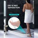 Hi-Na 3ft/5ft/6ft/8ft/10ft Collapsible Shower Threshold Water Dam Water Barrier for Shower and Water Stopper Keeps Water Inside Water Threshold for Wet and Dry Separation (5ft, White)