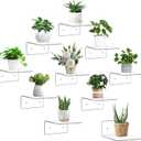 10 Pack Acrylic Floating Shelves for Wall, Wall Mounted Small Hanging Display Shelves for Plants, Funko Pop Figures, Adhesive Shelf for Bedroom, Picture Toy Clear Display Shelf