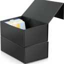 4X6 Index Card Holder, Index Card Storage Box 4 x 6 Inches, Fits 2400 Flash Cards - 2 Pack, Black