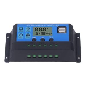 Hilitand Controller, Solar Controller, 12V 24V Solar Panel Controller Intelligent Regulator with 5V USB, Energy Controllers (40A)
