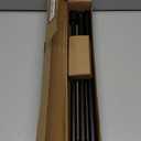 Box Space Curtain Rods for Windows 28 to 42 inches, 6/ 8 inch Diameter Adjustable Length End Cap Style Curtain Rod Set, Decorative Curtain Rod with Brackets - Black