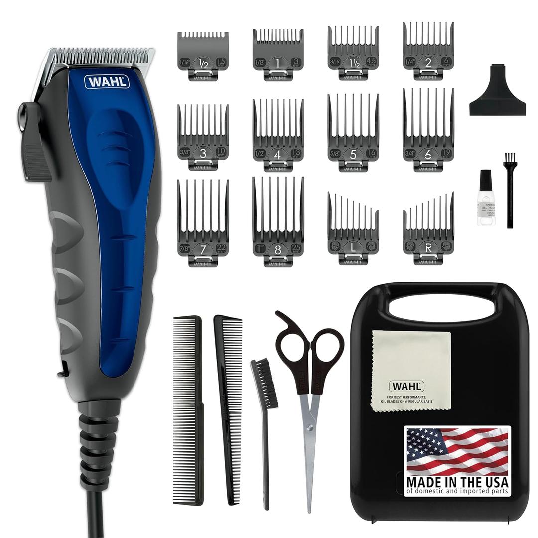 Wahl USA Self Cut Compact Corded Clipper Personal Haircutting Kit with Adjustable Taper Lever, and 12 Hair Clipper Guards for Clipping, Trimming & Personal Grooming  Model 79467