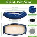 Bonsai Pots - 18 Inch Large Ceramic Succulent Pots for Indoor Outdoor, Bonsai Planter with Drainage Hole, Ceramic Flower Pot, Decorative Plant Pot, Gifts for Plant Lovers, Office Decor, Blue