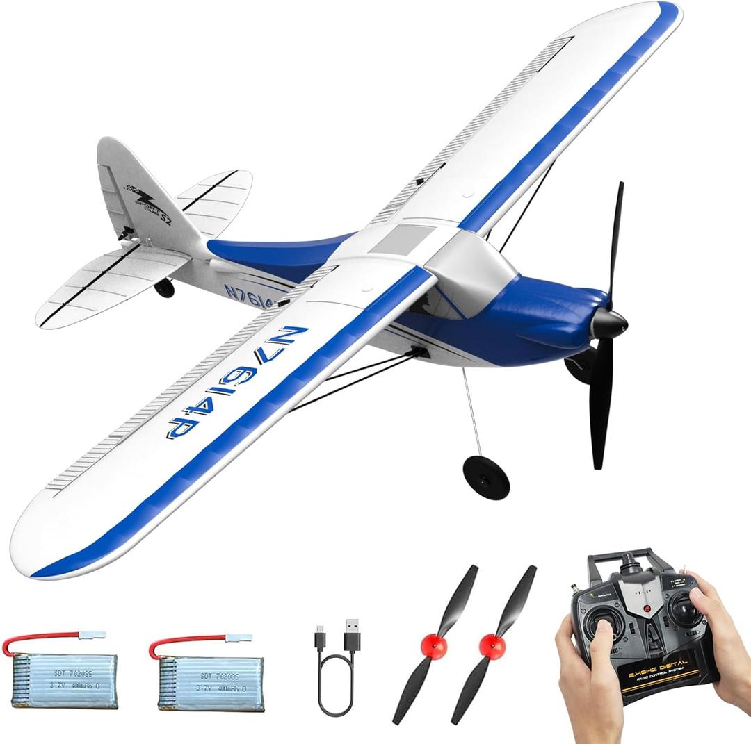 RC Plane Sport Cub 500 S2 RC Airplane RTF 4 CH Remote Control Airplane with Gyro Stabilization System& One Key Aerobatic, Ready to Fly for Beginners, Adults, Blue