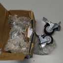 Finnhomy Stem Caster Wheels 2 Inch Heavy Duty Threaded Swivel Casters 1/4" - 20 x 1 with Brake Set of 4 for Wire Shelve Wheel Anti-wear Smooth Casters, Black