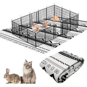 BNOSDM Extra Large Cage Liners for Rabbits 91" X 63" Washable Rabbit Pad Large Bunny Mat Anti Slip Rug for Bunnies Pet Carpet for Chinchillas Cats Guinea Pigs Dogs