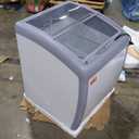 VEVOR Commercial Ice Cream Display Case, 5.4 Cu.ft Chest Freezer, Mobile Glass Top Deep Freezer, Restaurant Gelato Dipping Cabinet with 2 Wire Baskets, 2 Sliding Glass Doors, Locking Casters, White