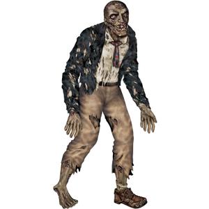 Beistle Jointed Zombie Wall Decoration, 6-Foot Halloween Cardstock Cutout with Posable Limbs, One-Sided Printed Haunted House and Party Decor for Spooky Indoor Scenes