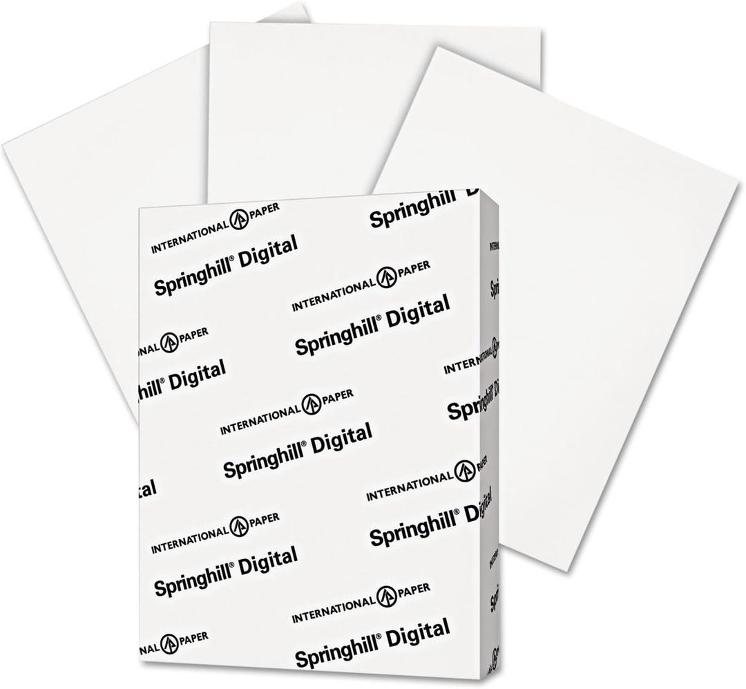 Springhill White 8.5 x 11 Cardstock Paper, 90lb, 163gsm, 250 Sheets (1 Ream)  Premium Lightweight Cardstock, Printer Paper with Smooth Finish for Greeting Cards, Flyers, Scrapbooking  015101R