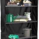 Shelf Covers for Wire Shelving,600D Waterproof&Dustproof Standing Shelf Unit Cover,Fits 5-Tier Adjustable Heavy Duty Storage Shelving Unit 36''L x 14''W x 72''H,Black
