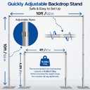 Pipe and Drape Backdrop Stand, 10x10ft Heavy Duty Adjustable Backdrop Frame with Metal Base, Background Holder for Parties Photography Wedding Photoshoot Decoration