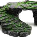 Mipukbay Reptiles Basking Platform Climbing Ramp Habitat, Turtle Habitat Reptiles Dock Resting Stone, Aquarium Ornament Rock for Lizard, Frogs, Newts (Large)