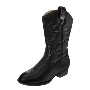 Canyon Trails Cowboy Boots - Traditional Style Cowgirl Comfortable Western Boots for Women & Teen Girls - Black, 7,5