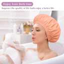 3 x Shower Cap for Women Reusable Waterproof Shower Caps with Elastic Band, Ideal for Long Hair, Braids and All Hair Types,Medium,Orange