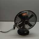 AMACOOL Oscillating Vintage Fan, All Metal 8" Retro Table Top Fan, Adjustable Head Tilt, Quiet 3 Speeds Plug-In Desk Fan for Bedroom Home Office & Kitchen (Black)