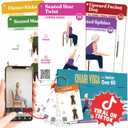 POCAZONE Chair Yoga for Seniors Over 60 Book and Chart, 30 Poses with Video Guide, Spiral Bound, Large Print, 30-Day Laminated Chart, Seated Exercises for Weight Loss, Flexibility