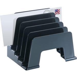 Officemate Recycled Incline Mail Sorter, 5 Sections, Envelopes, 8 X 5.5 X 6, Black