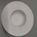 Soup Bowl, Soup Plate with Rim 12 oz, Pasta Bowl Set of 4, White Shallow Bowl Plate, Ceramic Wide Rimmed Soup Bowl, Best choice for high-end restaurants, hotels, and foodies, 8.86 Inch