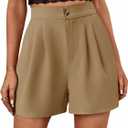 Febriajuce Women High Waisted Dressy Shorts Wide Leg Summer Casual Flare Short Pants with Pockets (S)
