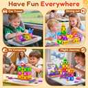 60PCS Mini Magnetic Tiles for Kids Ages 3-5 4-8 with Iron Box Travel Magnet Building Kids Toys for 3 4 5 6 7 8 Year Old Boys Girls Toddler Preschool STEM Construction Sensory Christmas Birthday Gifts