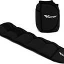 Vivitory Adjustable Ankle Weights for Women & Men, Leg Weights 2 to 10 Lbs, Arm Weights, Ankle Wrist Weights Set for Strength Training, Jogging, Gymnastics, Aerobics, Physical Therapy (Black)