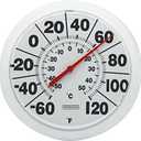 Springfield Indoor Outdoor Big Dial Thermometer, Wireless with Large Easy-to-Read Numbers, 8-Inch Dial for Patio, Pool, or Indoor Use, White Finish (No Size)