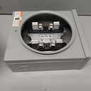 100a, 4 Jaw Meter Base Meter Socket, 8.7 x 7.5 x 3.2 Inch, 600v 1 Phase 3 Wire Ringless Type, with Horn Bypass, Suitable for Overhead/Underground Feed