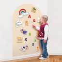 Magnetic Wall Decal Arch: 31" x 39" Magnetic Chalk Board Sticker -for Kids & Playroom (Ivory White)