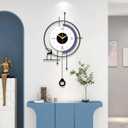 Large Wall Clock for Living Room Decor Modern Pendulum Wall Clock Silent Non-Ticking Battery Operated for Living Room Office Bedroom Kitchen 25inch Designer Wall Clocks Wall Decor for Home Indoor, 13.3*25.2in