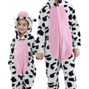 Unisex Kids Animal Costume Soft Flannel Halloween Christmas Cosplay Pajama Jumpsuit for 130