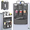 Fridge Organizer of Dorm Room Essentials for Girls and Guys, Mini Fridge Caddy for Dorm, Small Refrigerator Hanging Organizer with 15 Storage Pockets for College Apartment, Office, Home, Gray
