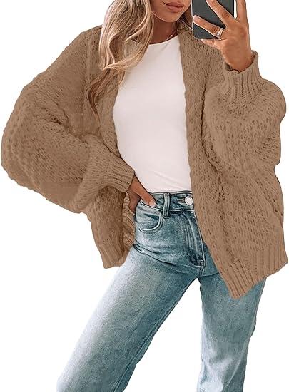 Libsorge Womens Lightweight Cardigan Sweaters For Women Fall Winter Spring 2025 Trendy Outfits Cute Sheer Knit Oversized Button Front Dressy Casual Lightweight Long Sleeve Cardigans Sweater Camel M