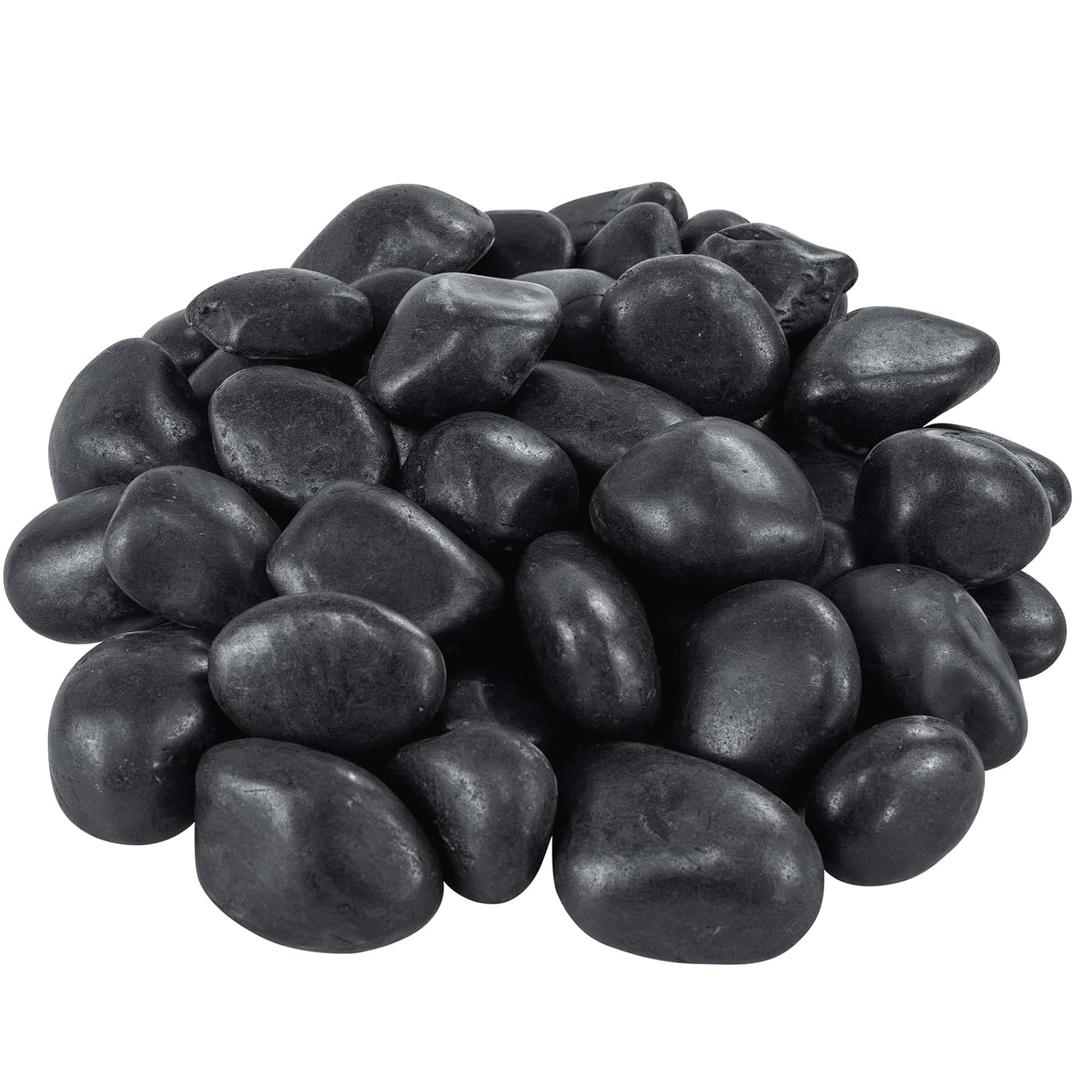 2-3 Inch Black Pebbles for Plants, 5 lbs River Rocks Decorative Black Stones, Ideal for Fish Tank, Vases, Crafting, Home Decor and Garden Landscaping Rocks