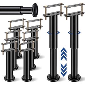 6Pcs Adjustable Height Bed Support Legs, Heavy Duty Bed Frame Support Legs,7.08-12.2 Inch for Duty,Wooden,King,Queen Beds Frame, Slats, Furniture