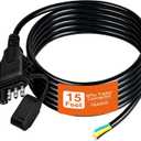 18AWG 15FT 4 Pin Trailer Connector Pure Copper 4 Pin Trailer Wiring Harness Jacketed Cable Heavy Duty Male Extension Wiring Harness 4 Wire 4-Flat Connector 4 Way Flat Plug with Dust Cover