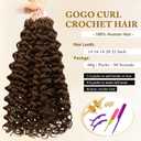 Crochet Human Hair Dark Brown Deep Wavy Curly Human Hair Crochet Extensions 120g Invisible Micro Loop Kontless Human Crochet Hair for Black Women 4# 18Inch 100 Strands(18Inch Brown)