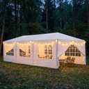 10x30 Outdoor Canopy Tent for Parties, Waterproof Party Tent with 8 Removable Sidewalls & Windows, Heavy Duty Outdoor Canopy for Wedding, Backyard Events & Commercial Use, White