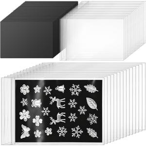 Fuyoooo 200 Pcs Magnetic Sheets for Die Cut Storage Stamp and Die Storage Bag, Rubber Magnetic Sheets Magnet Panels for Card Making Craft DIY Scrapbooking