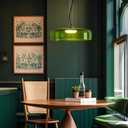 Mid Century Modern Chandelier: Glass Pendant Light for Kitchen Island - Retro Light Fixture for Dining Room (Green)