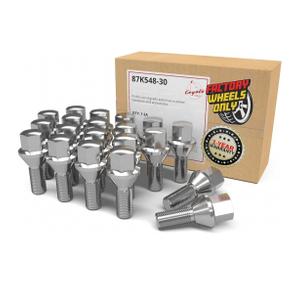 Wheel Accessories Parts 20 pcs M14 x 1.5 Thread Conical Seat Lug Bolt Chrome Finish 30mm Shank Length 19mm Hex fits Land Rover Range Rover ｜ Land Rover Range Rover Sport