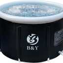 B&Y Ice Bath Tub, Foldable Bathtub for Athletes, Portable Cold Plunge Tub for Cold Water Therapy at Home Outdoor Gym (Black, 90 Gal)