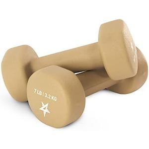 Yes4All Neoprene Coated Dumbbell Hand Weight Sets of 2 , Anti-roll, Anti-Slip, Hexagon Shape,  F. Charcoal Gray - 7lbs 