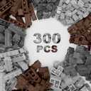 Classic Building Bricks, Three Colors 300 Pcs Masonry Profile Bricks, Wall Bricks Blocks, 1X2, 1X4, Brick Corner Compatible with Lego Parts and Pieces (300 Pcs)