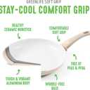 GreenLife 16 Piece Nonstick Cookware Set, Soft Grip Non-Toxic PFAS-Free Ceramic Pots & Pans, Dishwasher & Oven Safe, Frying, Sauce, Saute, Utensils, Glass Lids, Stay-Cool Handles, Wobble Free, Taupe