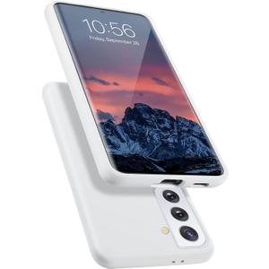 E Segoi Designed for Galaxy S21+ Plus Case, Liquid Silicone Gel Rubber Shockproof Case Soft Microfiber Cloth Lining Cushion Compatible with Galaxy S21 Plus 5G [6.7 inch] - White