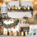 Ceramic Christmas Village Houses Porcelain Christmas Village Sets Matt Ceramic LED Lighted Xmas Town Houses Accessories Holiday Farmhouse Vintage Rustic Decor for Tabletop Mantle