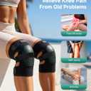 Cordless Knee Massager with Heat, 360All-around Vibration, Graphene Heating Pad for Knee, Rechargeable Multi Modes Large-size Range for Athletes Housewives Elders, Gifts for Men Women Home Office Use